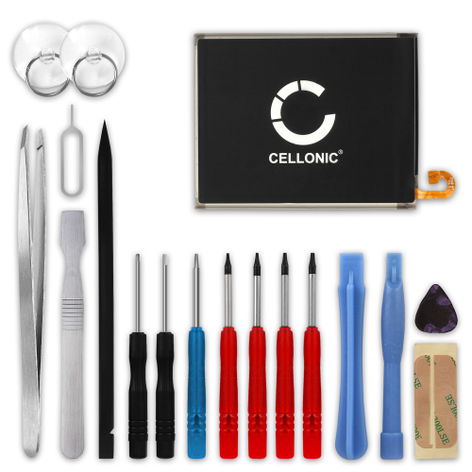 Battery for Samsung Galaxy A10 (SM-A105), A7 (2018) (SM-A750) EB-BA750ABU, GH82-18027A (3200mAh, 3.85V) + Tool-kit from CELLONIC