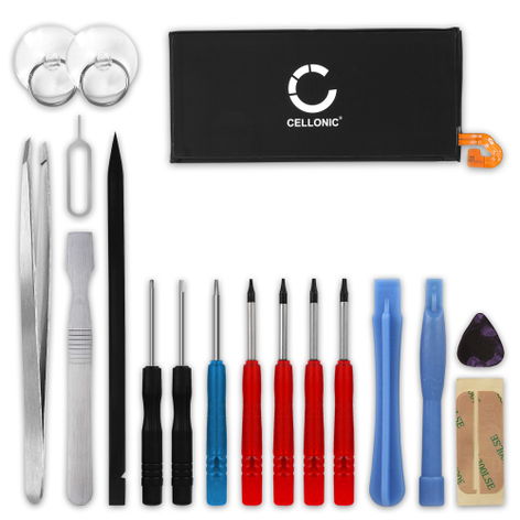Battery for Samsung Galaxy J3 (2017), 2017 TD-LTE; SM-J3300 EB-BJ330ABE (2400mAh, 3.85V) + Tool-kit from CELLONIC