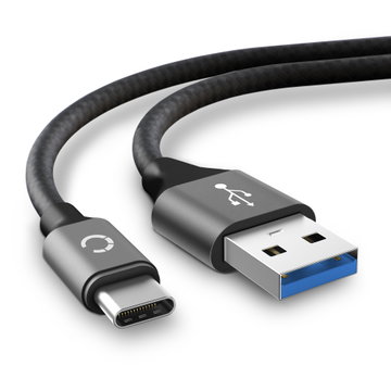 Camera USB Cable for Panasonic Lumix DC-GH5 DC-GH5s DC-S1 DC-S1H DC-S1R 2m Fast Charging Data Cable for Camera 3A Charger Lead Nylon - Grey