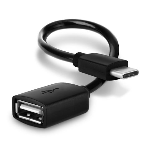 OTG Adapter Cable USB-C (Type-C) to USB A, 2.0 15cm Black from CELLONIC – Xiaomi Mi 5, 8; Redmi Note 14 Pro, 10 Pro, 12, 11