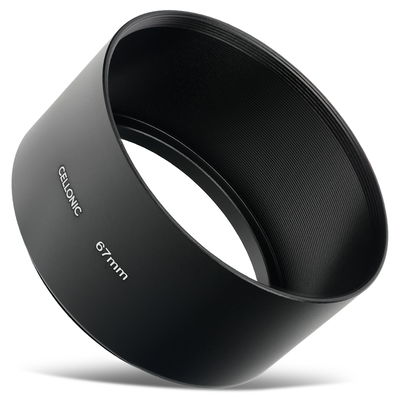 Ø 67mm Camera Ø 67mm Telephoto Lens Hood for Universal Ø 67mm - Metal Screw-in Cylindrical / Round Lens Shade from CELLONIC