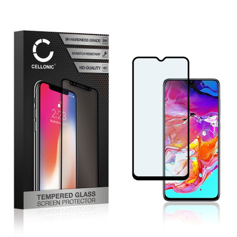 Screen Protector for Samsung Galaxy A70 SM-A705F – Glass (9H hardness) from CELLONIC