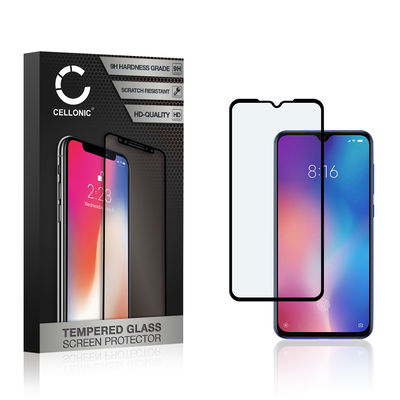 Screen Protector for Xiaomi Redmi 9 / Redmi 9A Phone Screen Cover - 3D Case-friendly 0,33mm Full Glue 9H Tempered Glass Smartphone Display Screen Guard Black