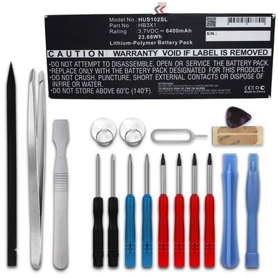 subtel Replacement Tablet Battery for Huawei MediaPad 10 Link S10-201u S10-202u S10-201L + 17-Tool Tablet Repair Kit - HB3X1 6400mAh