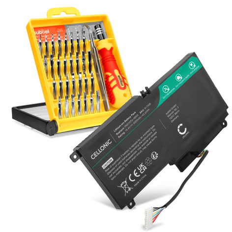 Battery for Toshiba Satellite L55T, P55, P55T, S40t, S55T, S40, L50-A (3000mAh, 14.4V) + Tool-kit from CELLONIC