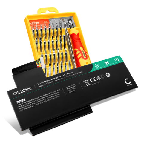 Battery for MSI GS70 2PC, 2PE, 2QE, 2QD, MS-1771; GS72 BTY-L76 (5300mAh, 11.1V) + Tool-kit from CELLONIC