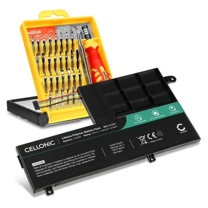 Battery for Lenovo Yoga 510-14AST, 510-14IKB, 510-14ISK, 510-15IKB, 510-15ISK, L15M2PB1, L15C2PB1 7.6V 4600mAh + Tool-kit from subtel