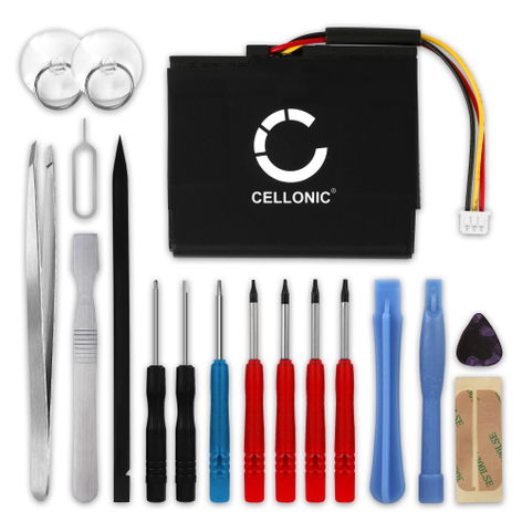 Battery for TomTom Via 135, 135M, 1535TM, 1500; GO Live 1535M (800mAh, 3.7V) + Tool-kit from CELLONIC