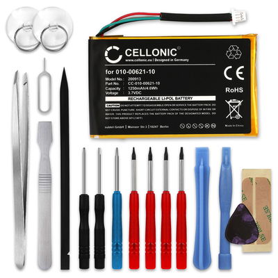 CELLONIC GPS Battery for Garmin nüvi 200 nüvi 250 nüvi 260 nüvi 270 + 17pc GPS Tool Kit 010-00621-10, 361-00019-11 1250mAh SatNav Sat Nav Battery Replacement