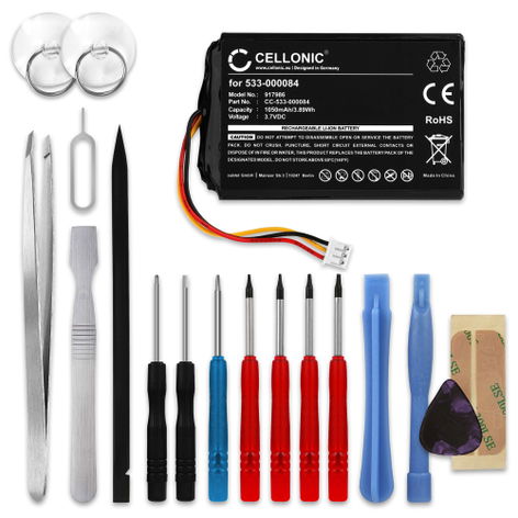 Battery for Logitech Harmony Ultimate, One, One Ultimate 533-000084 1209 533-000083 (1050mAh, 3.7V) + Tool-kit from CELLONIC