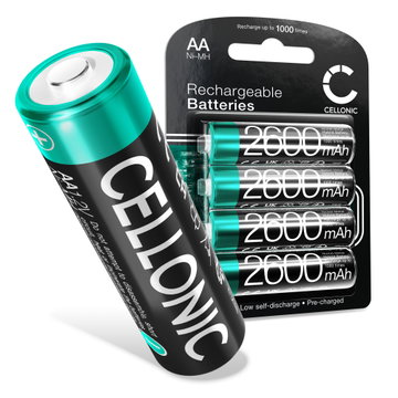 4x Battery for PURE Elan One2, Elan E3, Elan One, Elan BT3, Elan IR5, Elan IR3, Pop Maxi S, Pop Maxi BT NiMH 1.2V (2600mAh, 1.2V) from CELLONIC