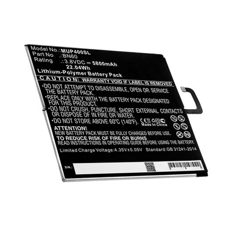 Battery for Xiaomi Mi Pad 4, 4 WiFi; M1806D9E; M1806D9W BN60 (5800mAh, 3.8V) from subtel