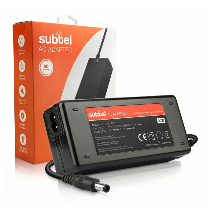 Charger for Dell Inspiron 15,14/ Latitude E5520,7490, HP Pavilion Laptop / Notebook - 19.5V 65W 90W PA-10, PA-12 AC Adapter Mains Power Supply 2.6m Charging Cable Connection(7.4mm x 5mm + pin)