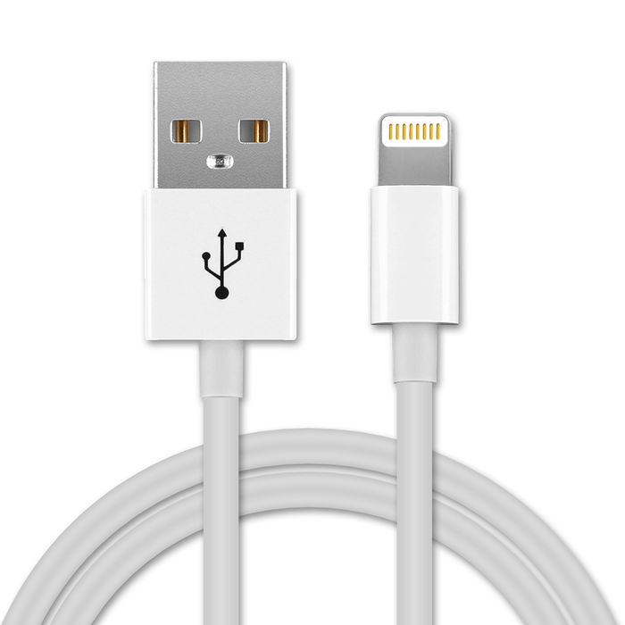 USB Data Cable for Apple TV Siri Remote / Logitech Crayon Charger 1m Fast Transfer Charging Cable Lightning 8 Pin - White