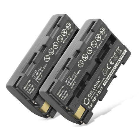 2x Battery for Sony CCD-CR1 (Ruvi); Cyber-shot DSC-F505, DSC-F55 (1400mAh, 3.7V) from CELLONIC
