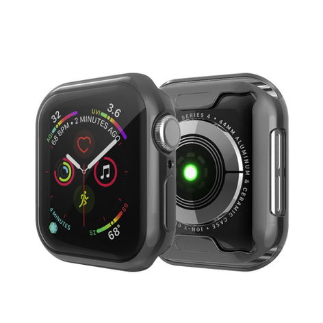Protective Case for Apple Watch 4 - 40mm, 5 - 40mm, 6 - 40mm – Transparent / Black, TPU from subtel