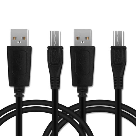 2x Micro-USB long tip to USB A Data Cable 1m for CAT S60; B30; S41; B25; B26; S30; S48C; B10; B100 from CELLONIC