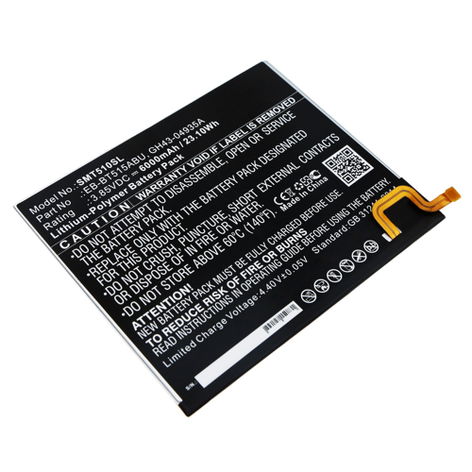 Battery for Samsung SM-T510 Galaxy Tab A 10.1 Wi-Fi EB-BT515ABU, GH43-04935A, GH43-04936A (6000mAh, 3.85V) from subtel