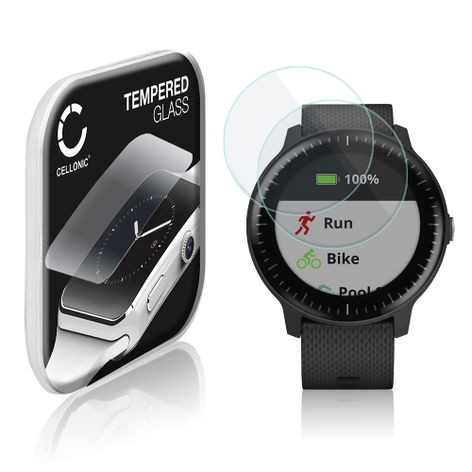 2x Screen Protector for Garmin vivoactive 3, 3 Music – Glass (9H hardness) from CELLONIC