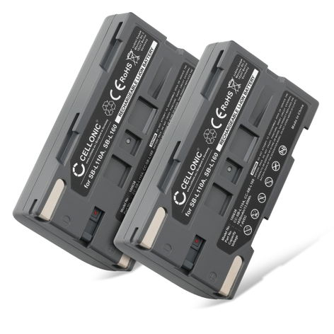 2x Battery for Samsung SC-D130; SC-D180; SC-D190; SC-D20; SC-D21 SB-L110A L160 L320 L480 (1850mAh, 7.4V) from subtel