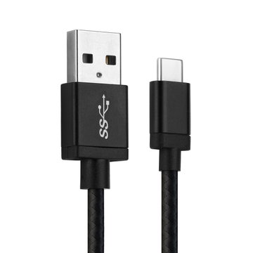 Camera USB Cable for Canon EOS 1D X III, M6 II, EOS Rp R Ra, PowerShot G5 X II G7 X III 1m Fast Charging Data Cable for Camera 3A Charger Lead Nylon - Black