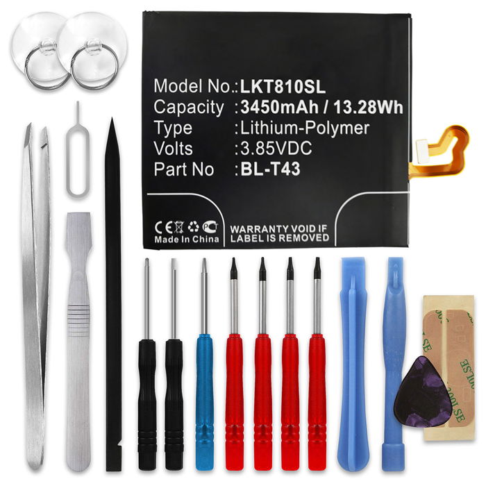 CELLONIC Phone Battery Replacement for LG G8s ThinQ + 17-Tool Phone Repair Kit - BL-T43 3450mAh