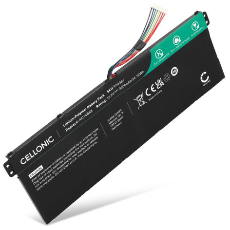 Battery for Dell Chromebook 11; Acer Extensa 2540; Aspire R13, R3 131T (3600mAh, 15.2V) from CELLONIC