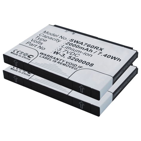 2x Battery for Sierra Wireless Aircard 762s, 760s, 785s, 763s W-3 (2000mAh, 3.7V) from CELLONIC