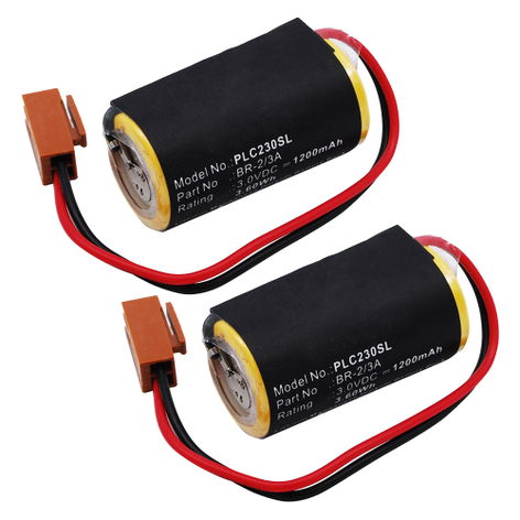 2x Battery for Panasonic CR17335; BR2/3A; BR2/3AE2P; CR17335-SE Li-MnO2 3V (1200mAh, 3V) from subtel