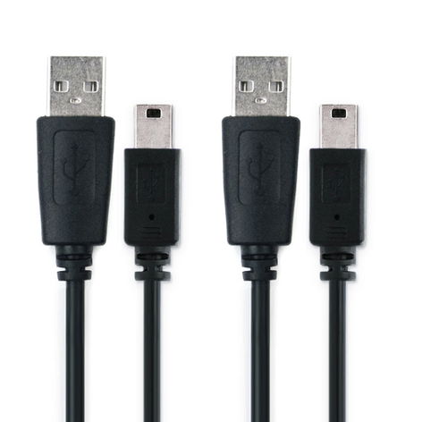 2x Mini USB to USB A Data Cable 1m for Sony Dualshock 3 Wireless Controller from CELLONIC