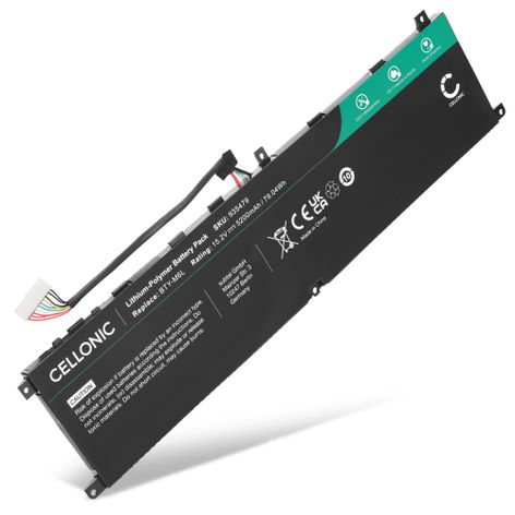 Battery for MSI PS42; PS63; GS65, GS65 Stealth 8RE; P65; P75 (5200mAh, 15.2V) from CELLONIC