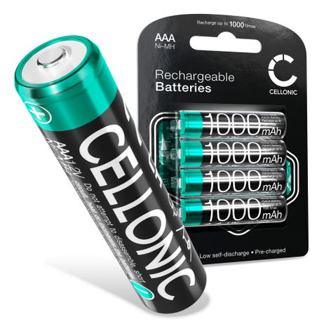 4x Battery for Olight i3T; ANKER LC30; Cateye GVolt 25C AAA (1000mAh, 1.2V) from CELLONIC
