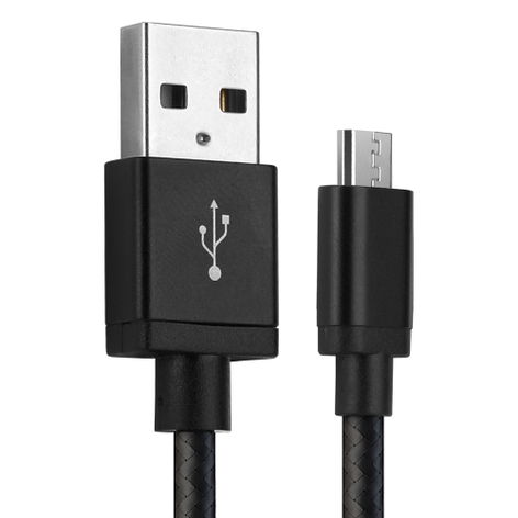 Micro USB to USB A Sat Nav Data Cable for BMW Navigator 6 Black Nylon 1m from CELLONIC