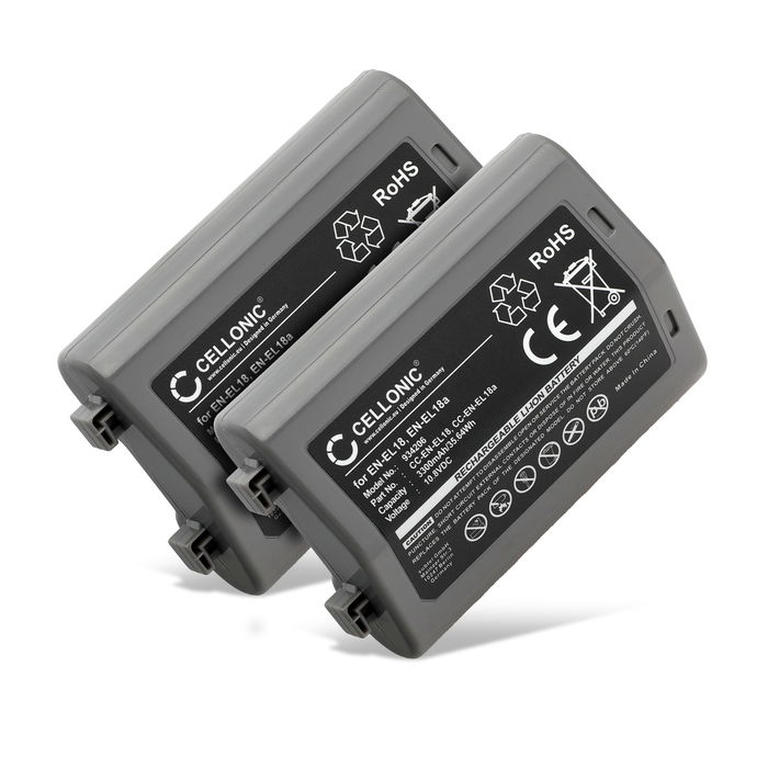2x Battery for Nikon D850, D5, D800, D810, D4s, D4, D6, D800E, Z 9 3300mAh from CELLONIC