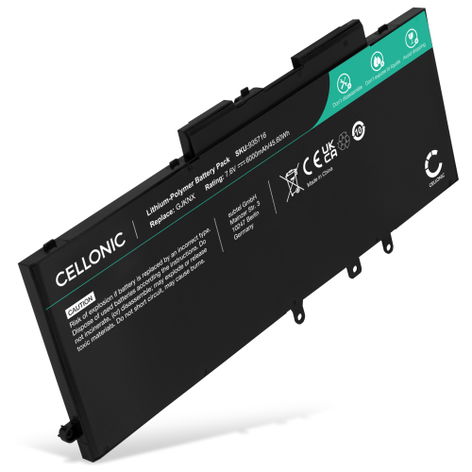 Battery for Dell Latitude 5290, 5491; Precision 3520, 3530 5YHR4/GJKNX (6000mAh, 7.6V) from CELLONIC