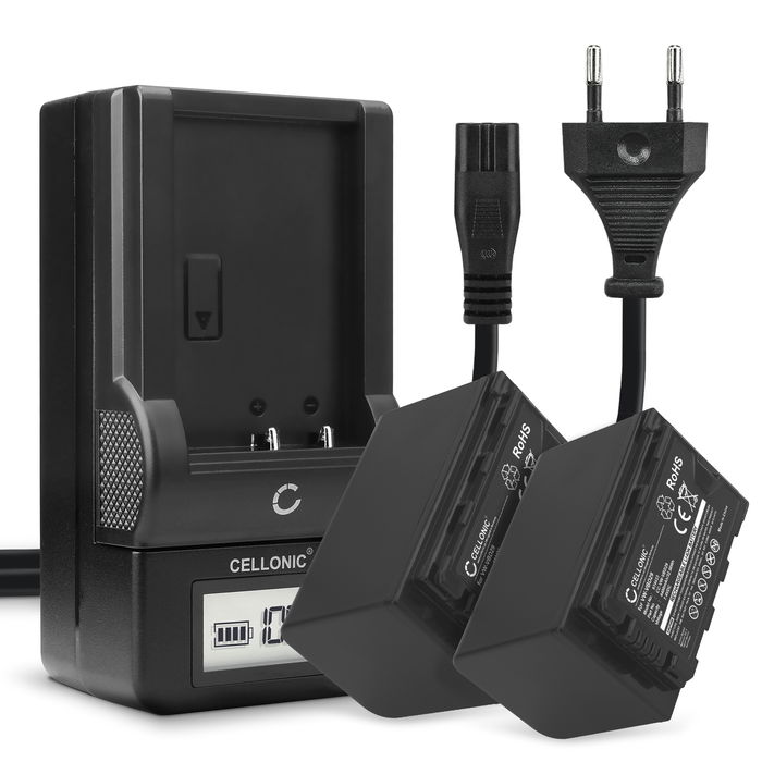 2x CELLONIC Camera Battery for Panasonic HC-X1000, HC-X1500, HC-MDH3, AG-AC8, HC-X2000 Replacement VW-VBD58 CGA-D54 Battery 4400mAh Backup + Charger AG-BRD50