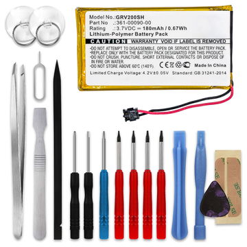 361-00090-00 Battery for Garmin VivoActive HR Sport Fitness Tracker Smartwatch Battery Replacement - 180mAh 3.6V - 3.7V Lithium Polymer + Tool-kit