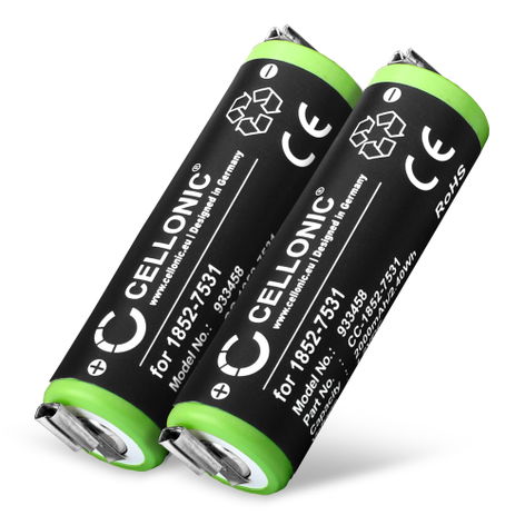 2x Battery for Moser ChroMini 1591; Easy Style 1881 1852-7531 (2000mAh, 1.2V) from CELLONIC
