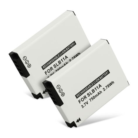 2x Battery for Samsung ES55; L110; L100; CL65; WB100; PL50; WB600 EA-SLB11A SLB-11A (750mAh, 3.7V) from CELLONIC
