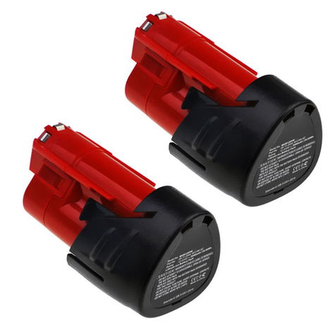 2x Battery for Milwaukee M12 FIW38, FIR38, BPS, BSD, CH, FIWF12, BD, BDDX, BPD, CD, B6, BST, H; C12 PC, RAD (2000mAh, 12V) from CELLONIC