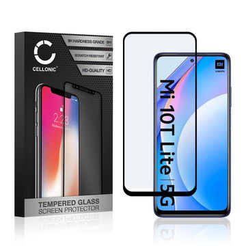 Screen Protector for Xiaomi Mi 10T Lite Phone Screen Cover - 3D Case-friendly 0,33mm Full Glue 9H Tempered Glass Smartphone Display Screen Guard Black