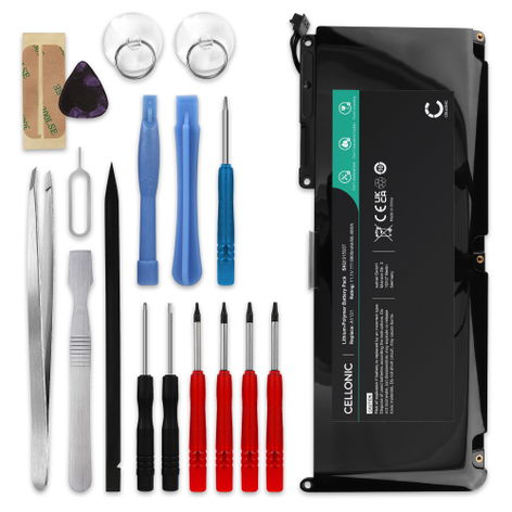 Battery for Apple MacBook 13 2009, 2010, - A1342 - Late 2009 A1331 (5300mAh, 10.95V) + Tool-kit from CELLONIC