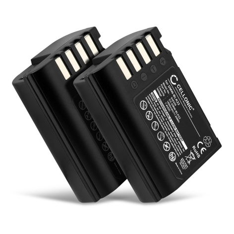 2x Battery for Panasonic Lumix GH5, G9, GH5S, DC-G9 II, DC-GH5 II DMW-BLK22 (1600mAh, 7.4V) from CELLONIC