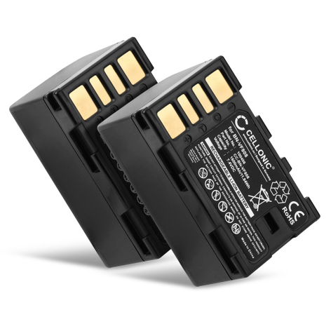 2x Battery for JVC EX-Z2000; GC-PX10; GC-PX100; GR-D720; GR-D721 BN-VF808 BN-VF815 BN-VF823 BN-VF915 (1500mAh, 3.7V) from CELLONIC