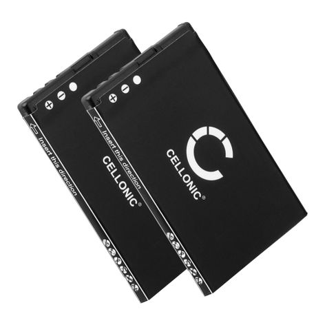2x Battery for Nokia 6300; 7210s; 5310; 6230; 6100; 6700; 2220 slide (820mAh, 3.7V) from CELLONIC