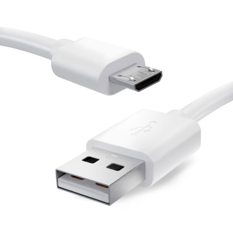 Micro USB to USB A Sat Nav Data Cable for Bryton Rider 420, 750, 10, 15, 310, 320; Aero 60 White PVC 1m from CELLONIC