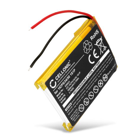 Battery for Wacom Express Key Remote; ACK411050 1ICP5/34/50 1S1P (1000mAh, 3.7V) from CELLONIC