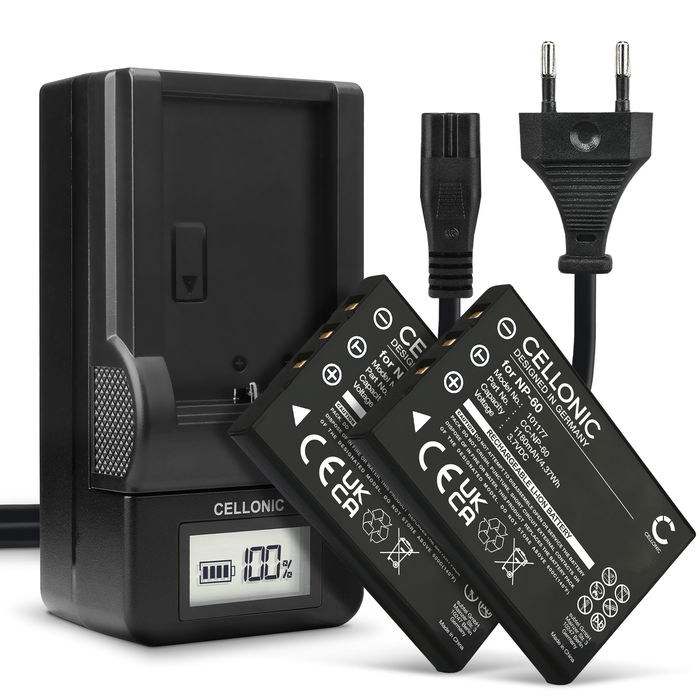 2x Battery for Drift HD720 HD170 HD170 Stealth HD 1080p 1180mAh + Charger from CELLONIC