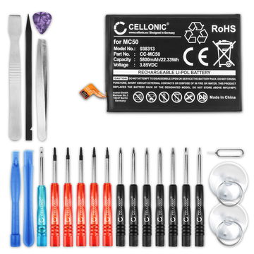 CELLONIC Phone Battery Replacement for Lenovo K12 Pro / Motorola Moto G9 Power + 17-Tool Phone Repair Kit - MC50 5800mAh