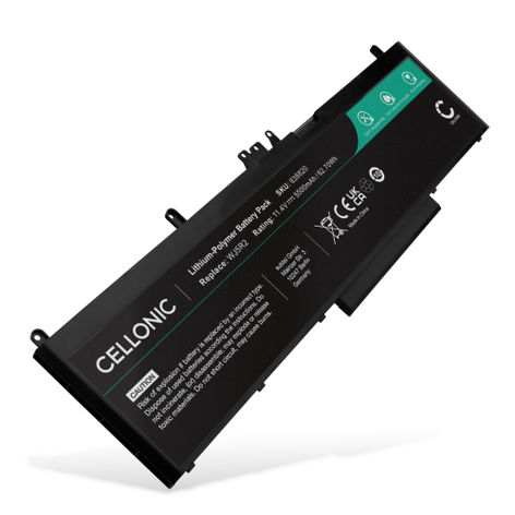 Battery for Dell Latitude E5570; Vostro 3510; Precision 3510 4F5YV, WJ5R2 (5500mAh, 11.4V) from CELLONIC